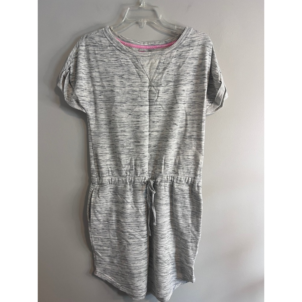 Betsey Johnson Grey Space Dye Short Sleeve Romper Drawstring Waist Small